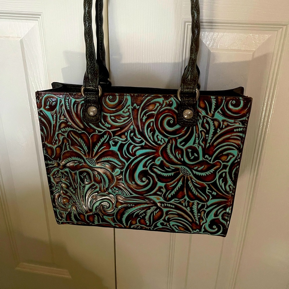 Brown and Turquoise leather